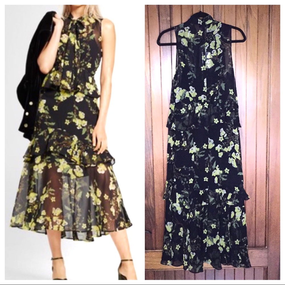 Black Floral Print Dress
